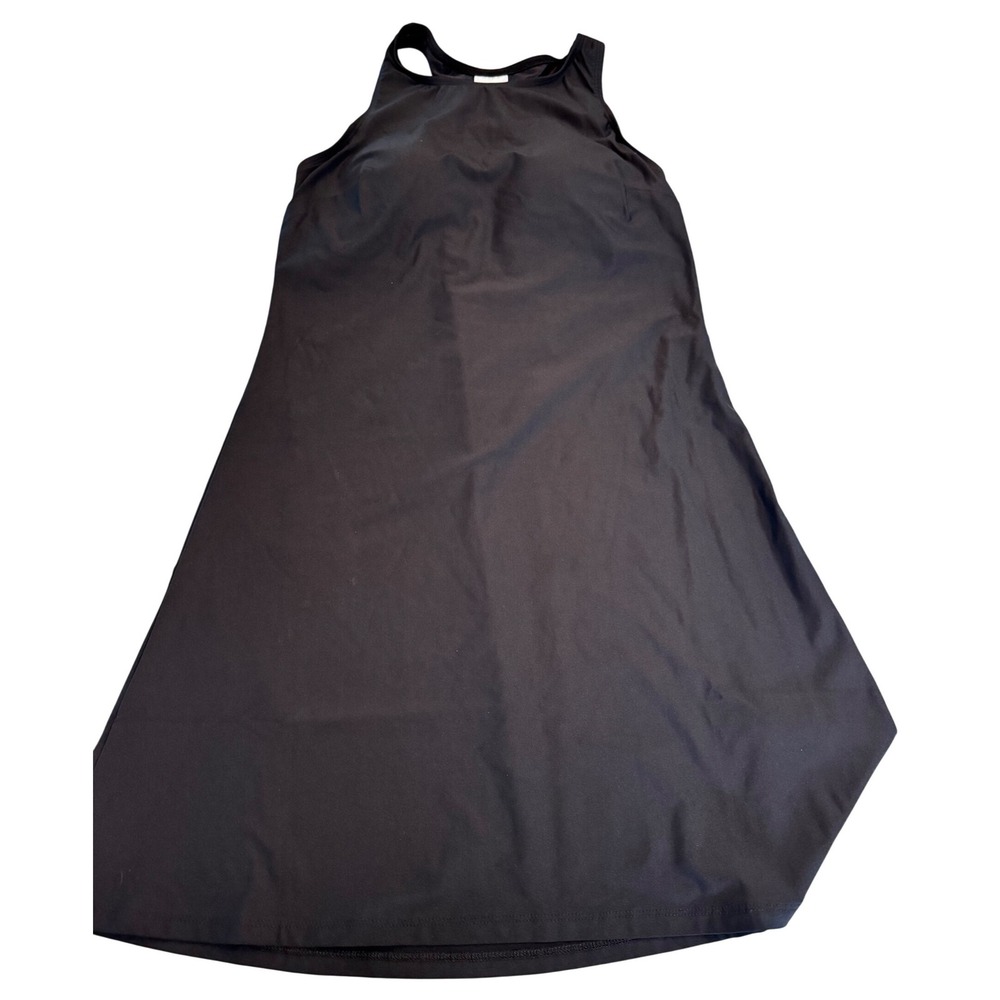 Lands End Womens Black High Neck Racerback Dress Built In Bra Support
